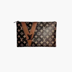 First Copy Louis Vuitton Brown Pouch Handbag - Elegant and Compact