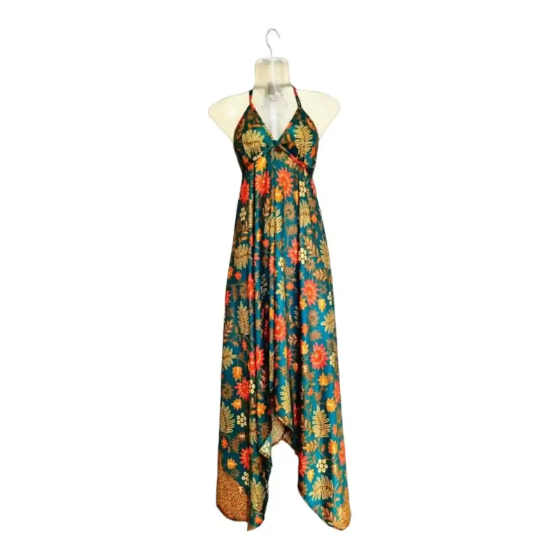 Green-floral-silk-maxi-dress-gagg Green Floral Silk Maxi Dress - Elegant and Flowing